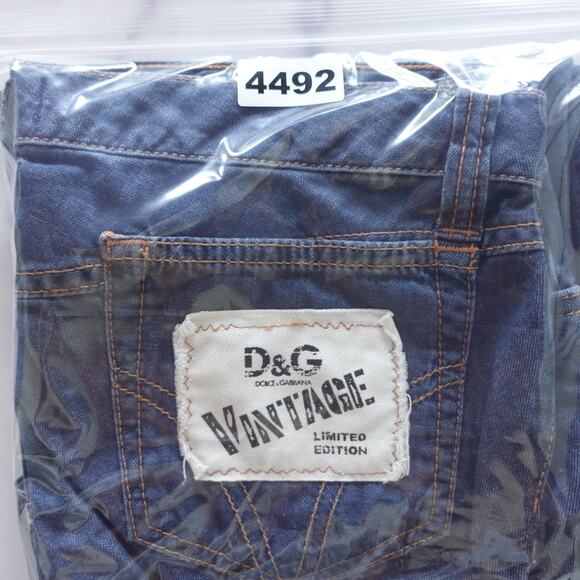 D&G Dolce & Gabbana Jeans Womens 29 Blue Denim Low Rise Limited Edition Vintage - Picture 11 of 13